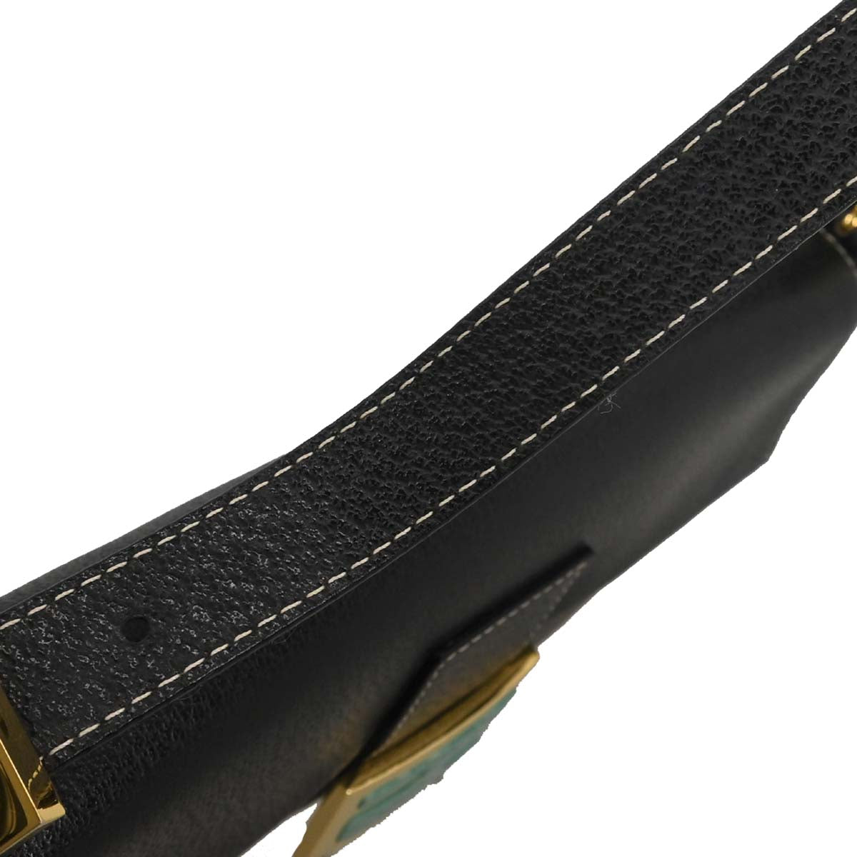 Fendi Black Leather Baguette Handbag