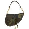 Christian Dior Green Camouflage Saddle Handbag