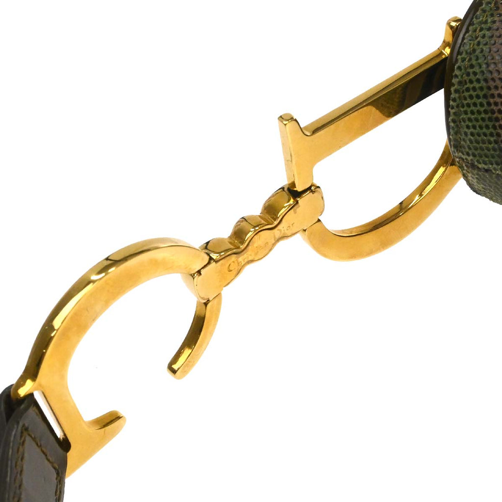 Christian Dior Green Camouflage Saddle Handbag