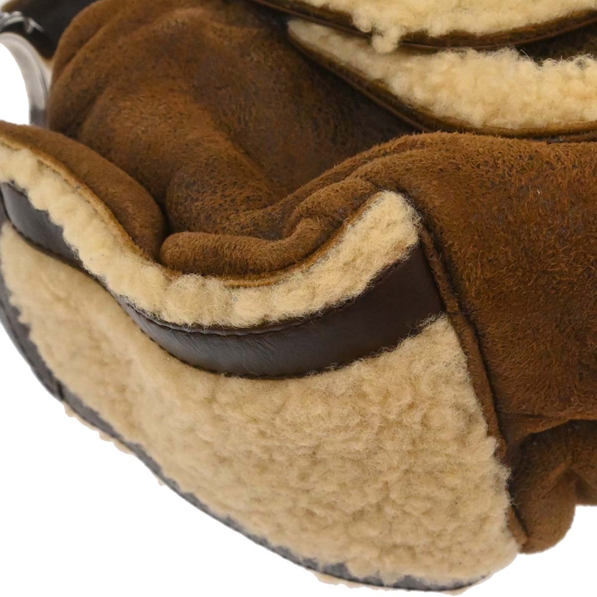 Christian Dior Brown Mouton Flight Handbag