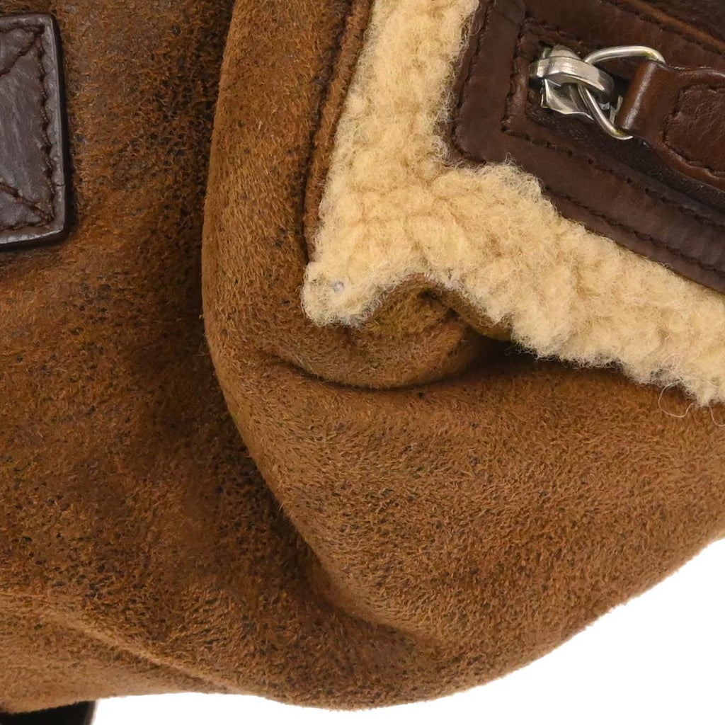 Christian Dior Brown Mouton Flight Handbag