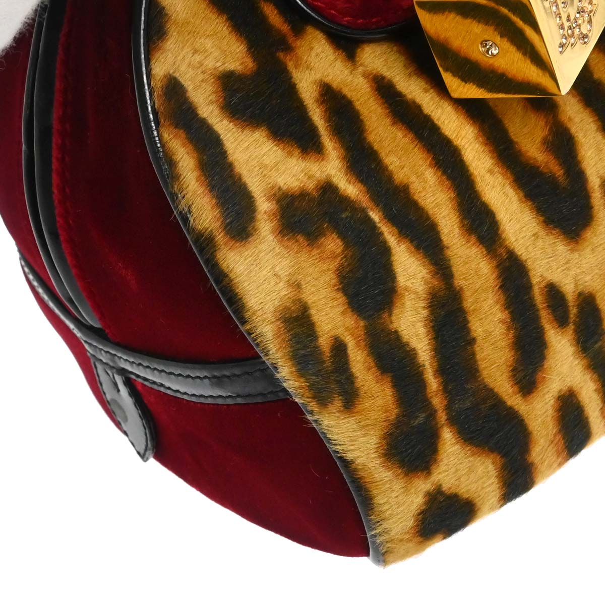 Christian Dior Brown Pony Hair Gambler Dice Handbag