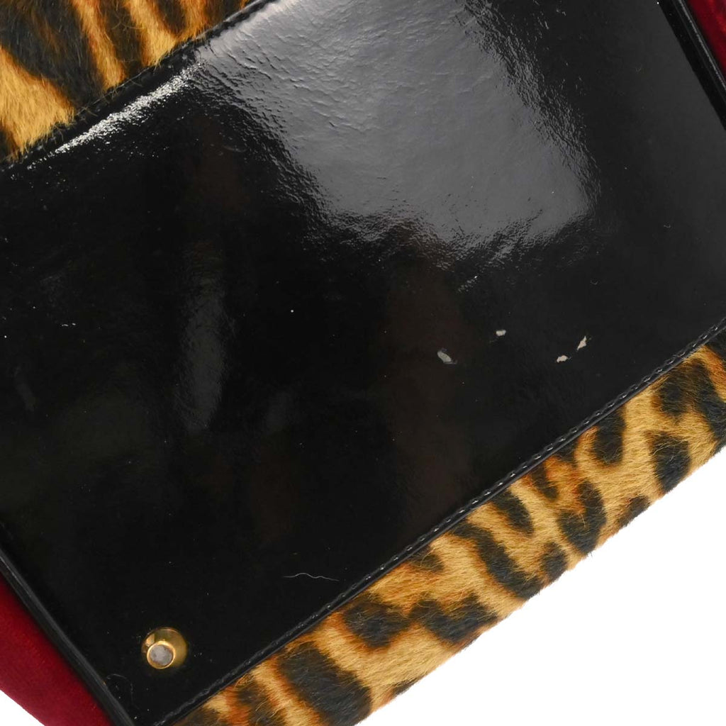 Christian Dior Brown Pony Hair Gambler Dice Handbag