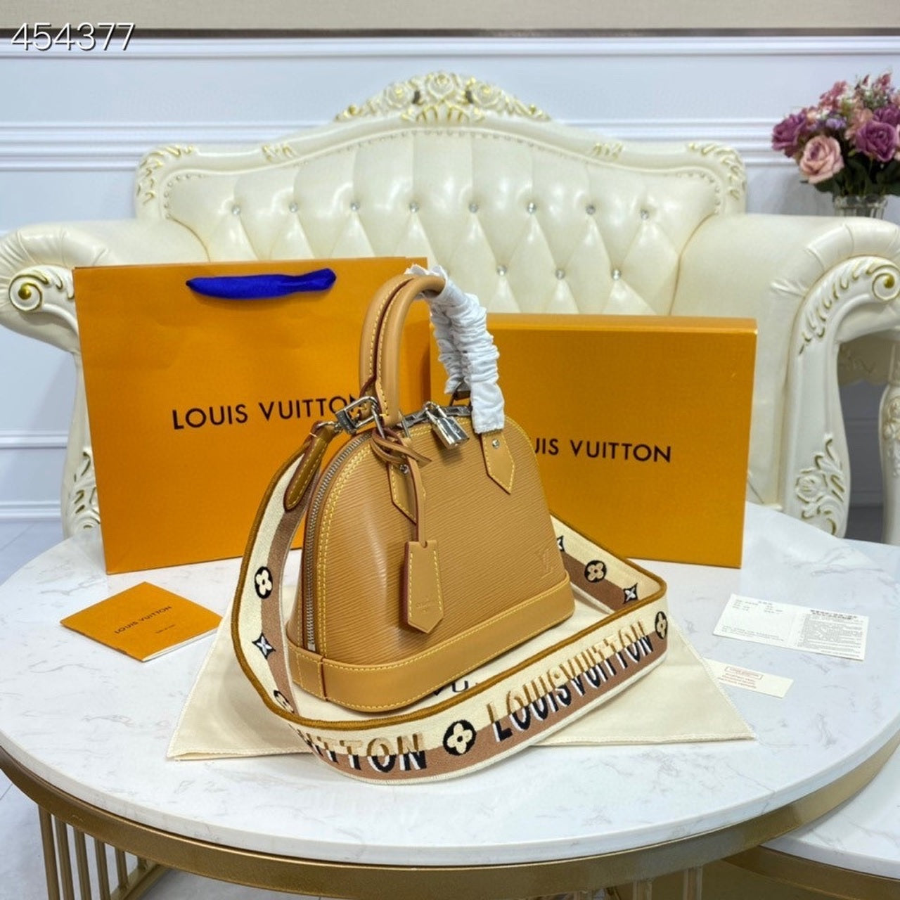 Louis Vuitton Alma SunGlamIower Yellow For Women, WomenÃƒÂ¢Ã¢â€šÂ¬Ã¢â€žÂ¢s Handbags, Shoulder And Crossbody Bags 9.3in/23.5cm Louis Vuitton M59358