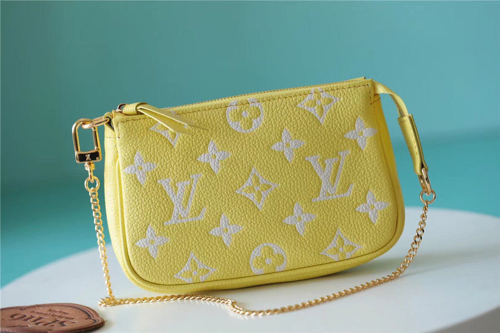 Louis Vuitton Mini Pochette Accessoires Monogram Empreinte Lemon Curd Yellow For Women,  Shoulder And Crossbody Bags 15.5cm/6.1in Louis Vuitton M46129