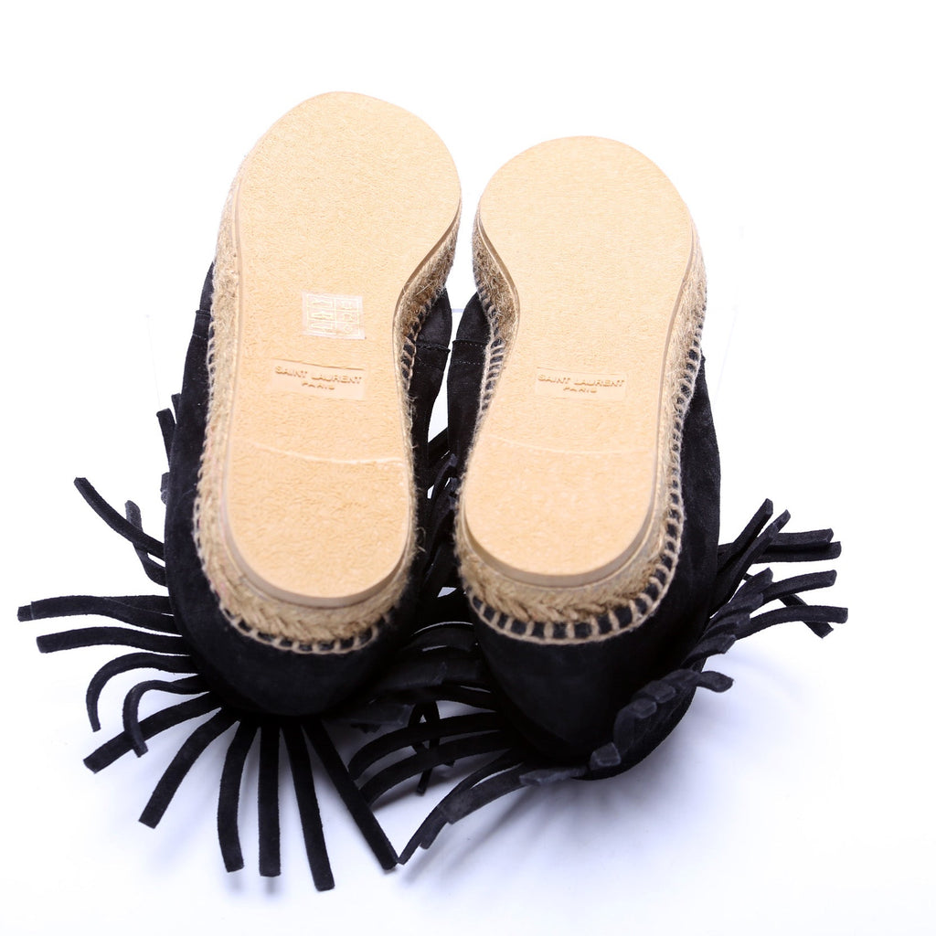 Saint Laurent Fringe Espadrilles Suede Size 38