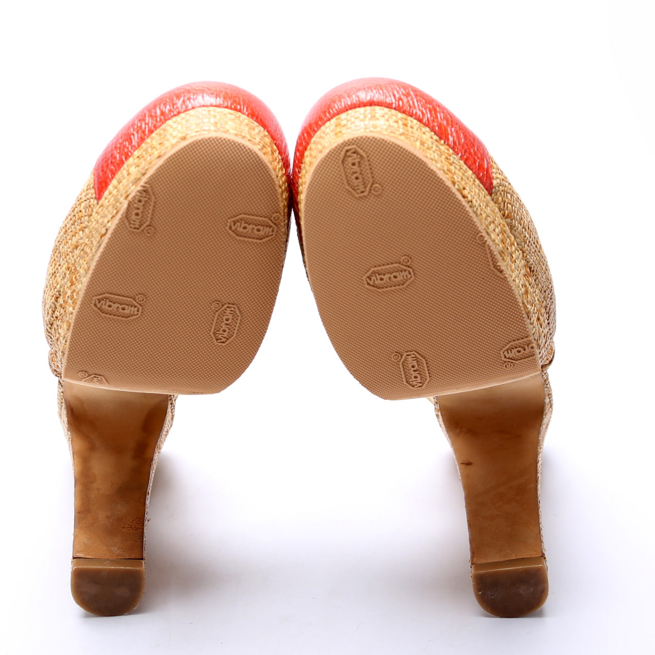 Chanel Cap Toe Raffia Slingback Pumps Size 39