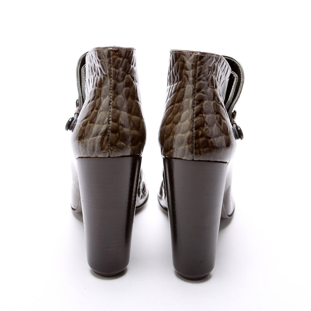 Louis Vuitton Crocodile Leather Ankle Booties Size 38