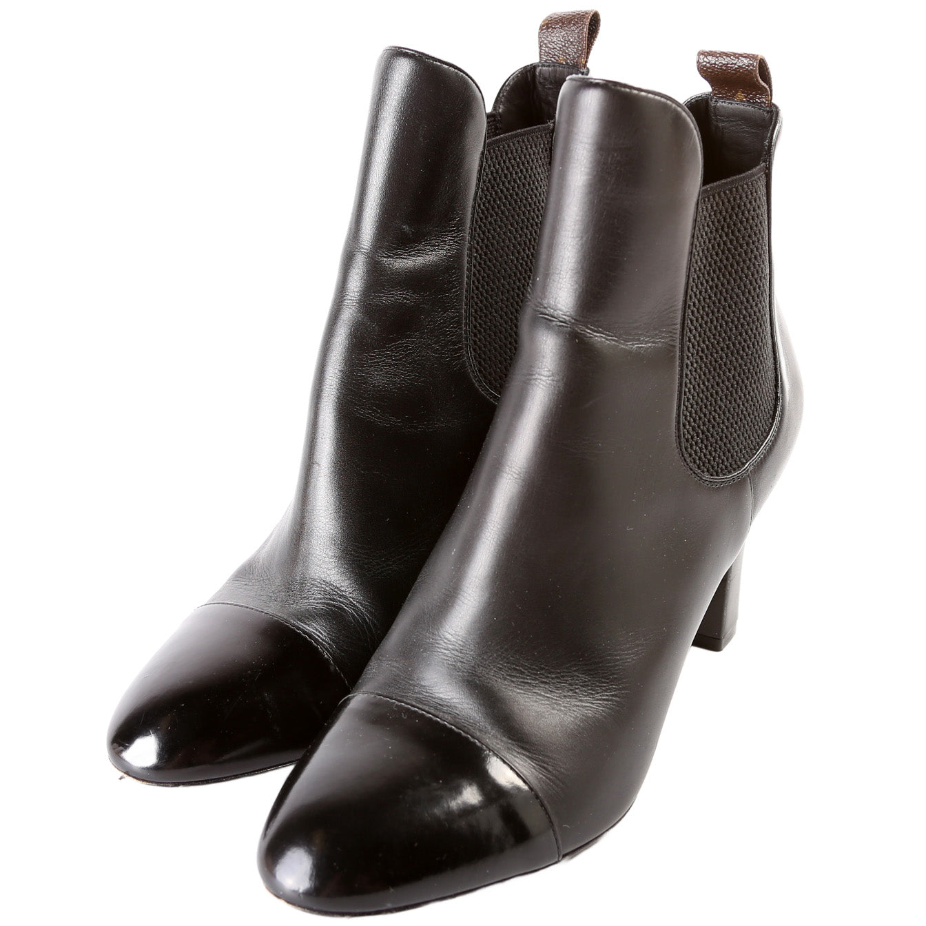 Louis Vuitton Cap Toe Leather Ankle Booties Size 39