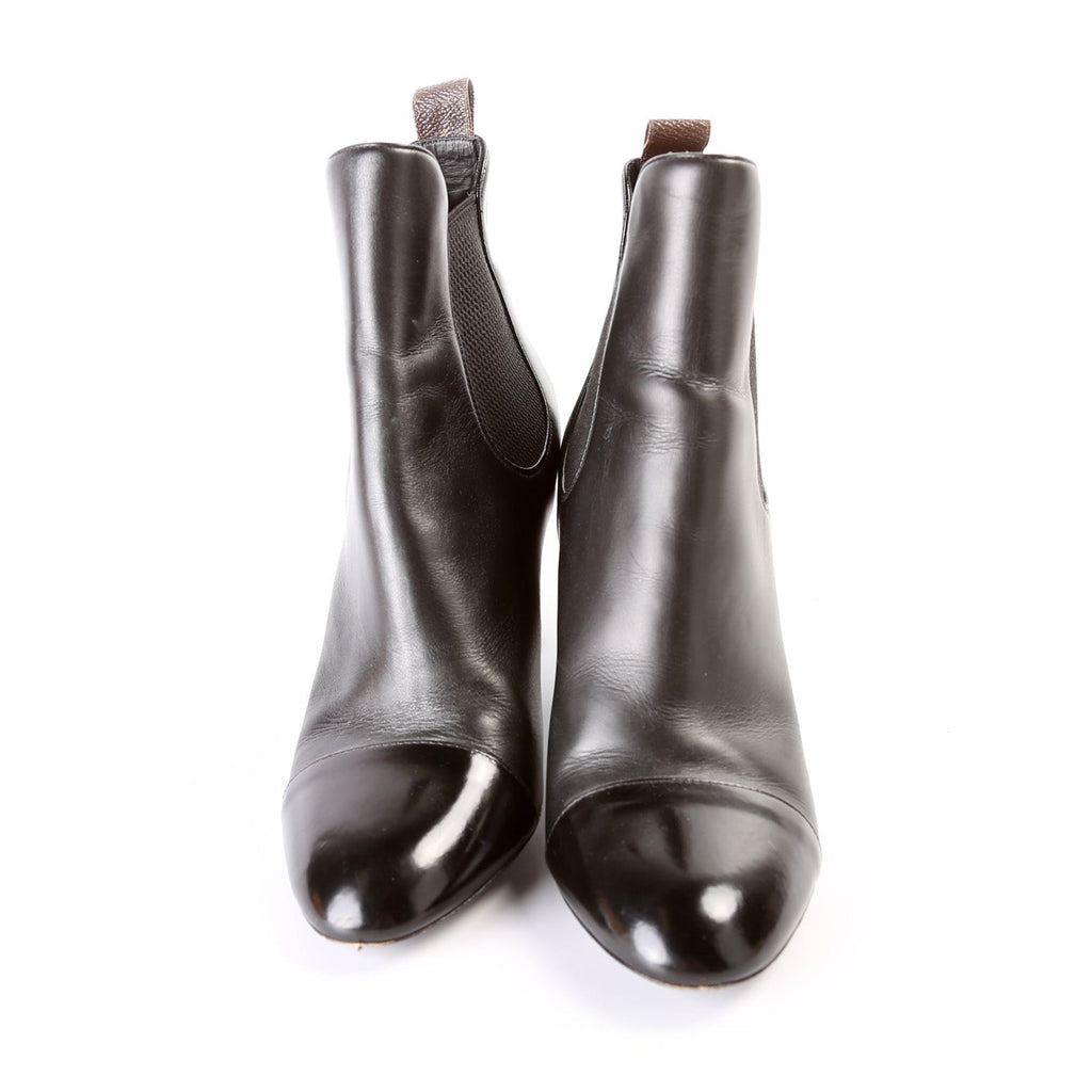 Louis Vuitton Cap Toe Leather Ankle Booties Size 39