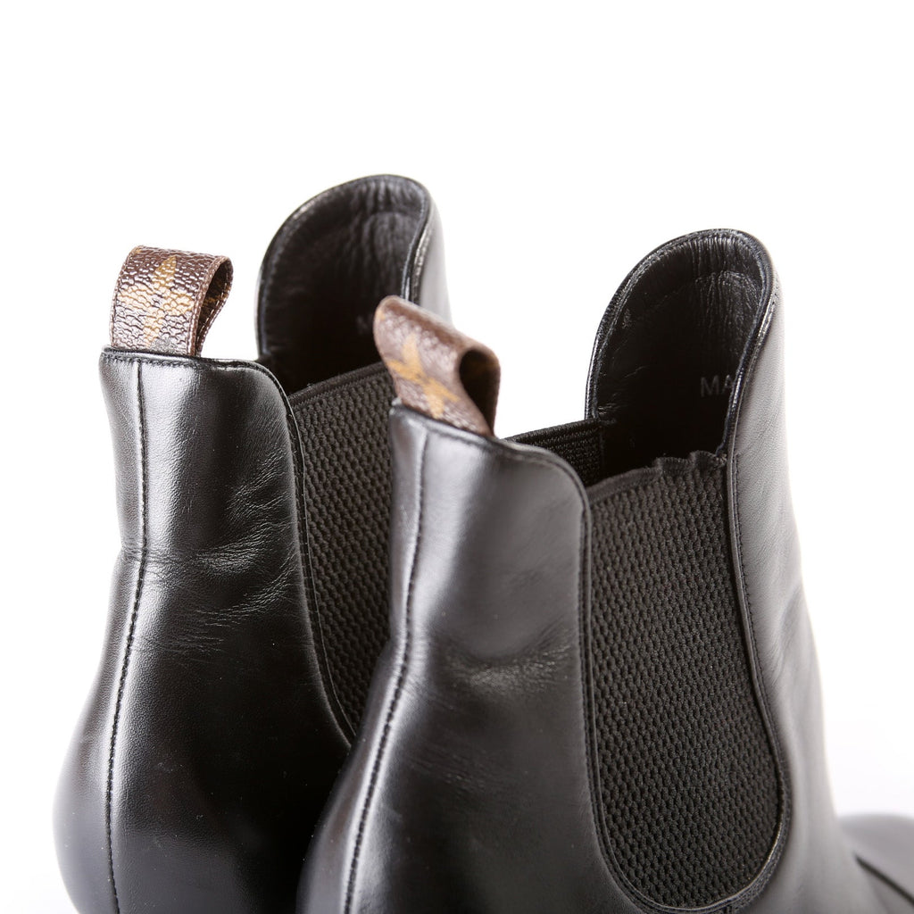 Louis Vuitton Cap Toe Leather Ankle Booties Size 39