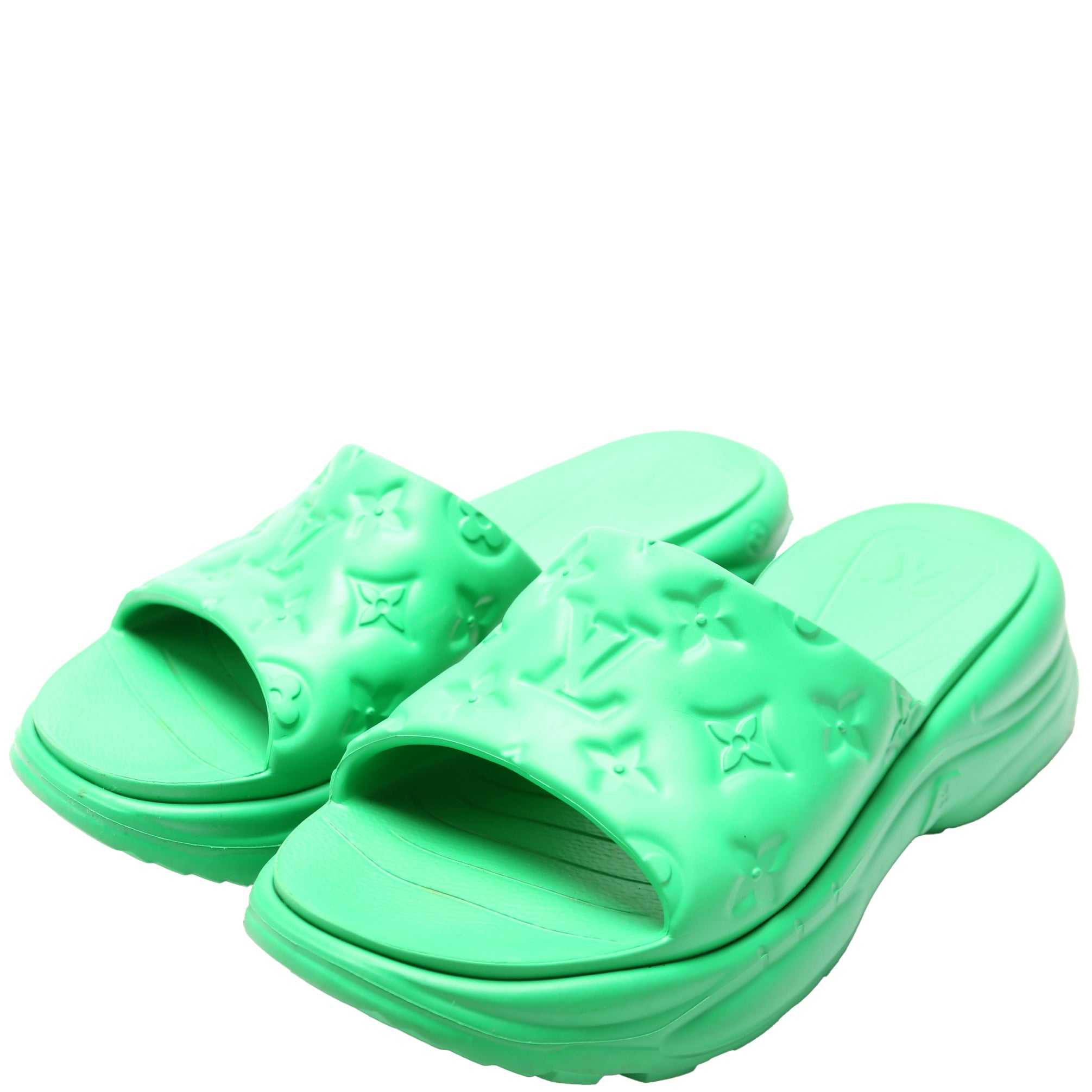Louis Vuitton Logo Rubber Slides Size 40