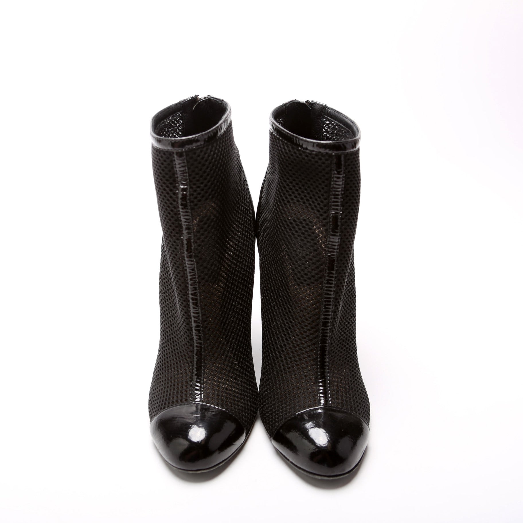 Chanel Mesh/Leather Booties Size 37