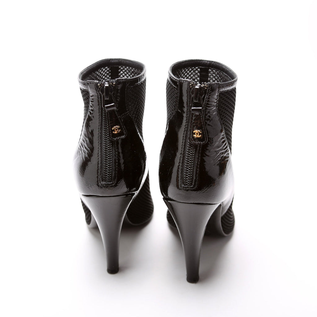 Chanel Mesh/Leather Booties Size 37