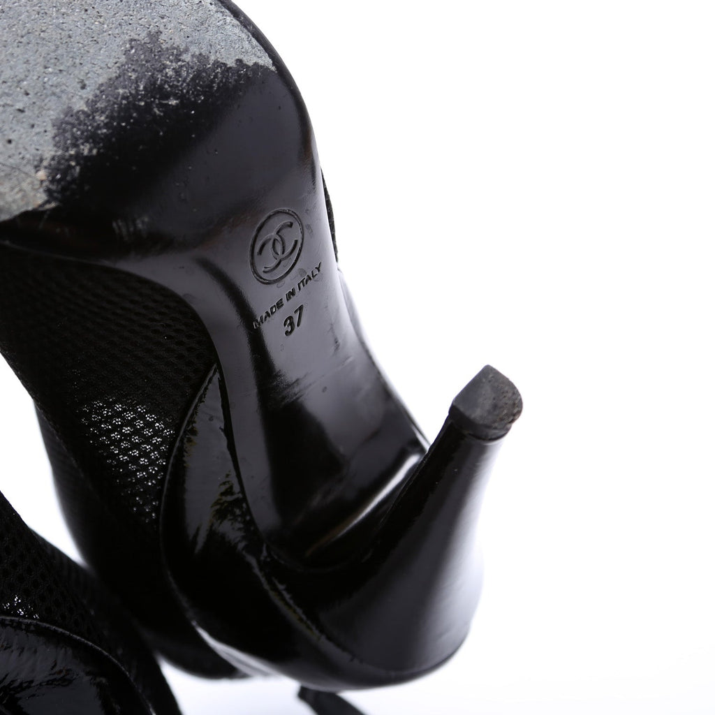 Chanel Mesh/Leather Booties Size 37
