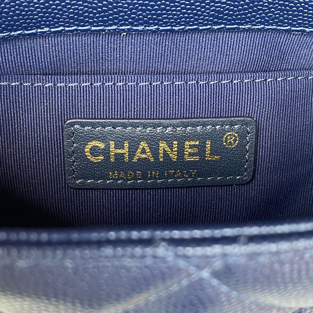 ChanelMini GlamIap Bag With Top Handle Gold Hardware Navy Blue For Women Handbags, Shoulder Bags 7.9in/20cm AS2431 B08846 NJ532