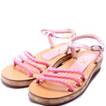 Chanel Tweed/Cord Flat Sandals Size 35.5