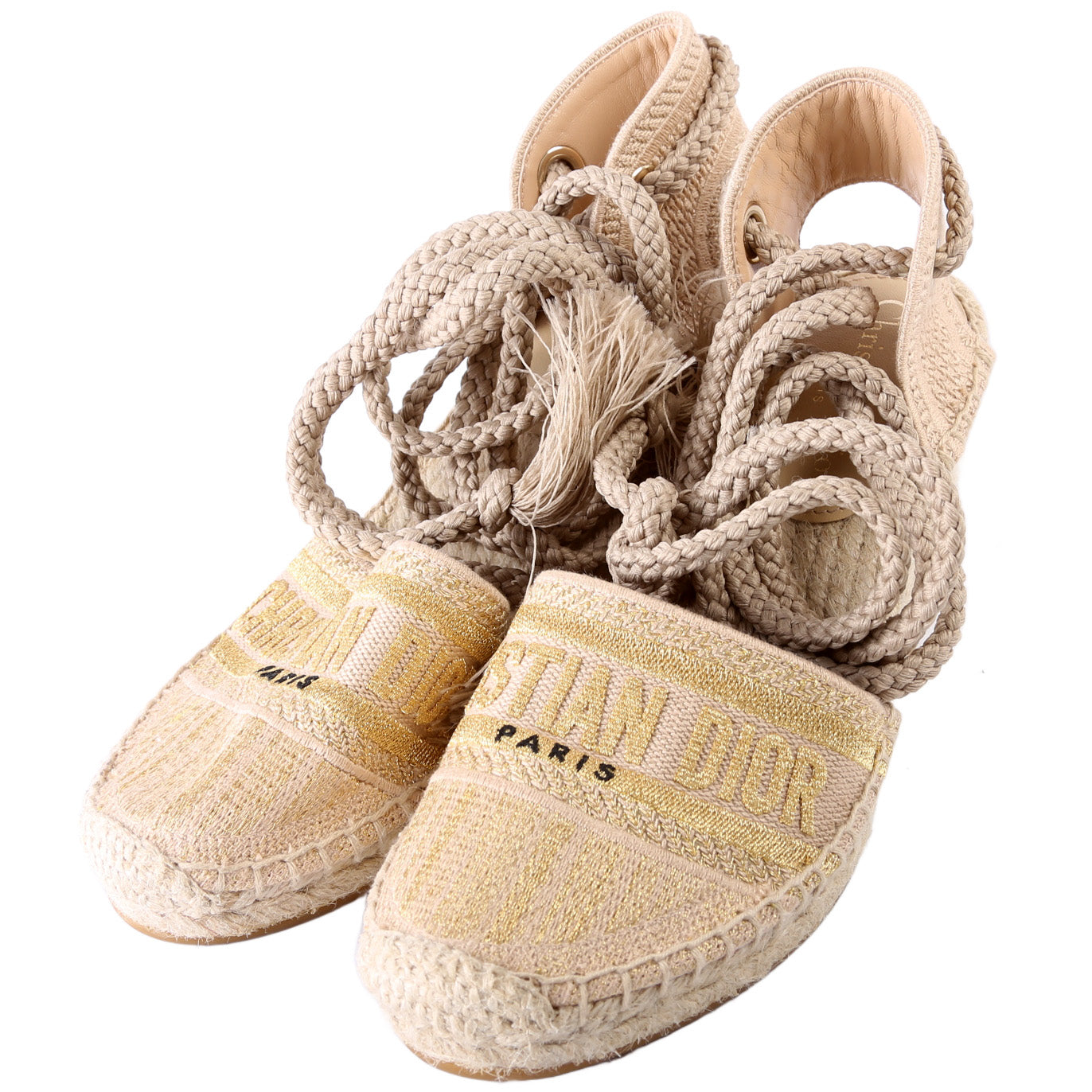 Christian Dior Espadrille Wedges Size 37.5