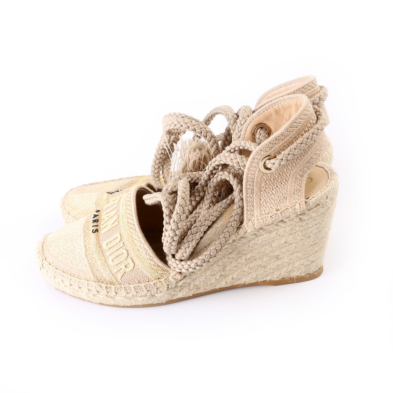 Christian Dior Espadrille Wedges Size 37.5