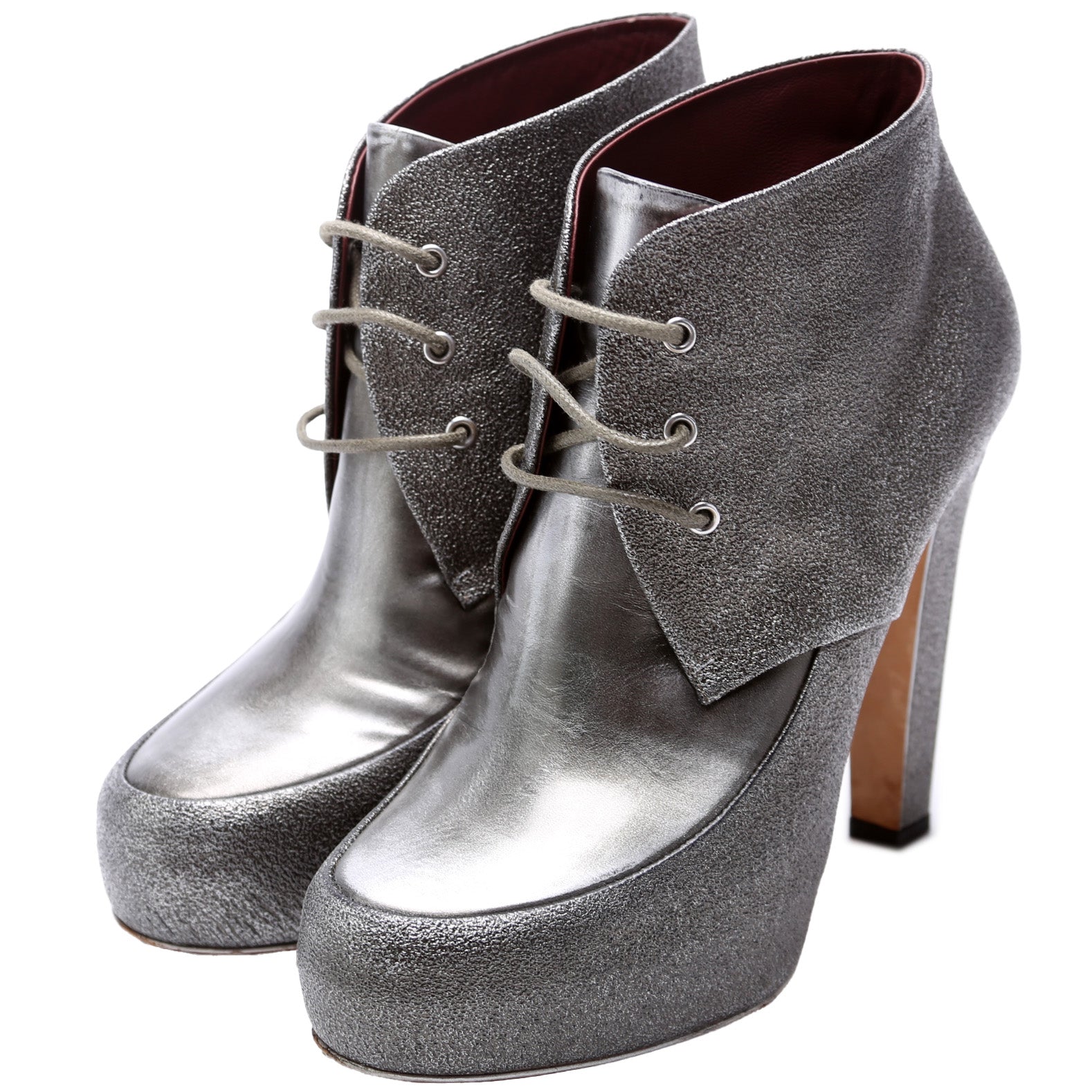 Chanel Lace Up Ankle Booties Size 38.5