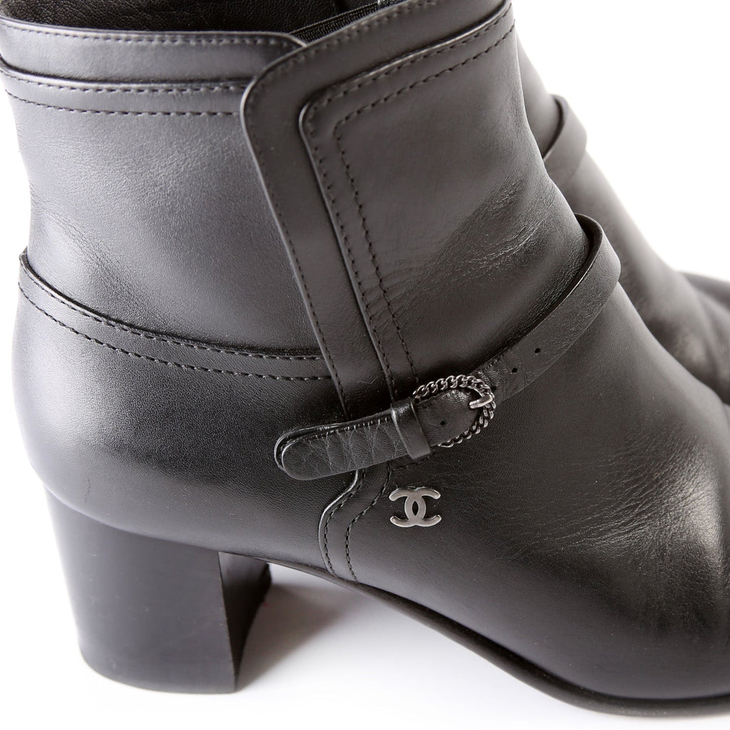 Chanel CC Cap Toe Ankle Booties Size 37