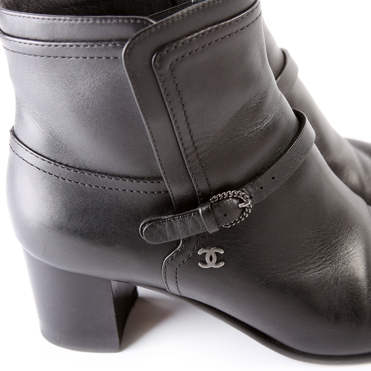 Chanel CC Cap Toe Ankle Booties Size 37