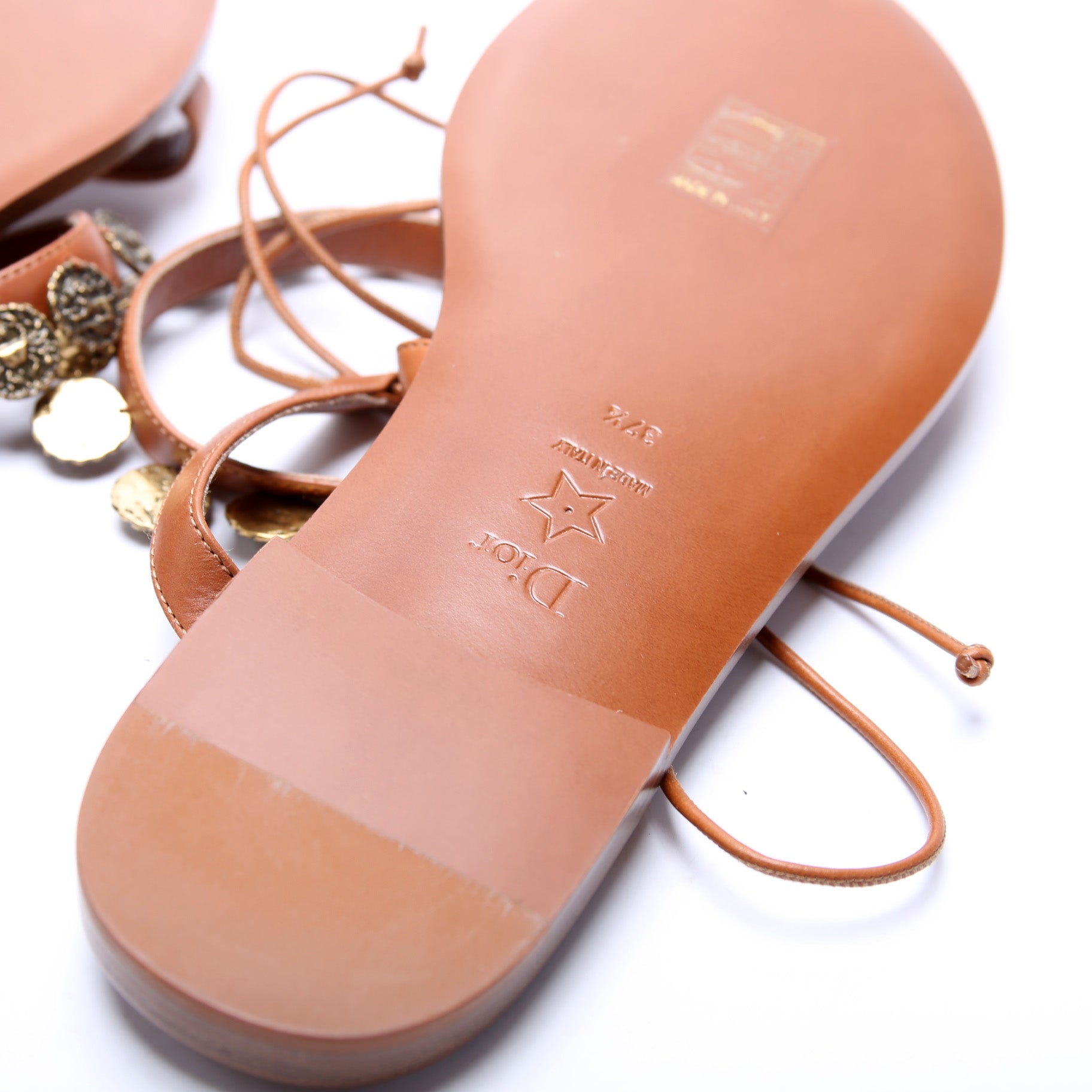 Christian Dior Logo Ankle Strap Sandals Size 37.5