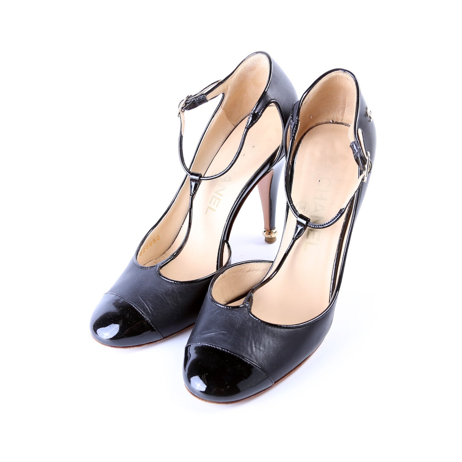 Chanel T-Strap Pumps Size 37.5