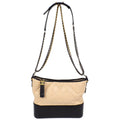 Chanel 2019 Beige Black Calfskin Medium Gabrielle Shoulder Bag