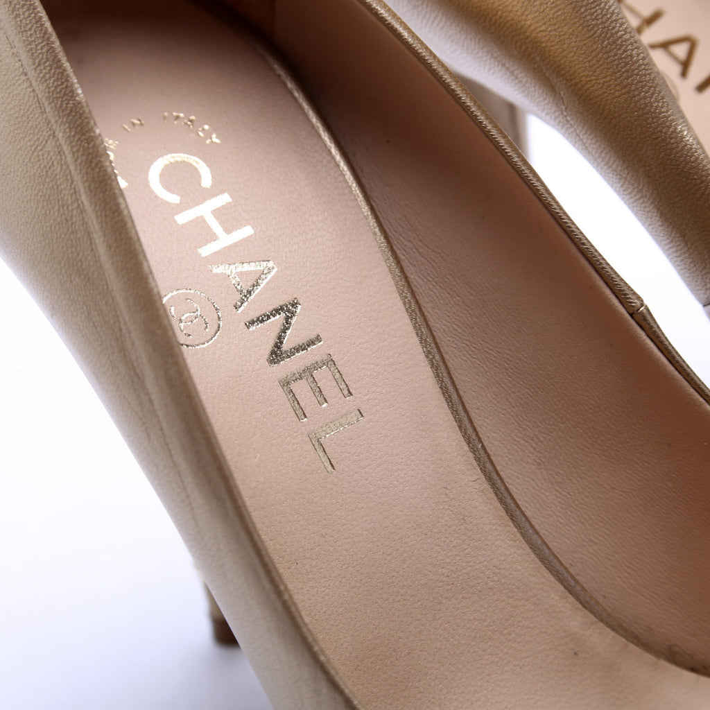 Chanel Open Toe Pumps Size 39.5