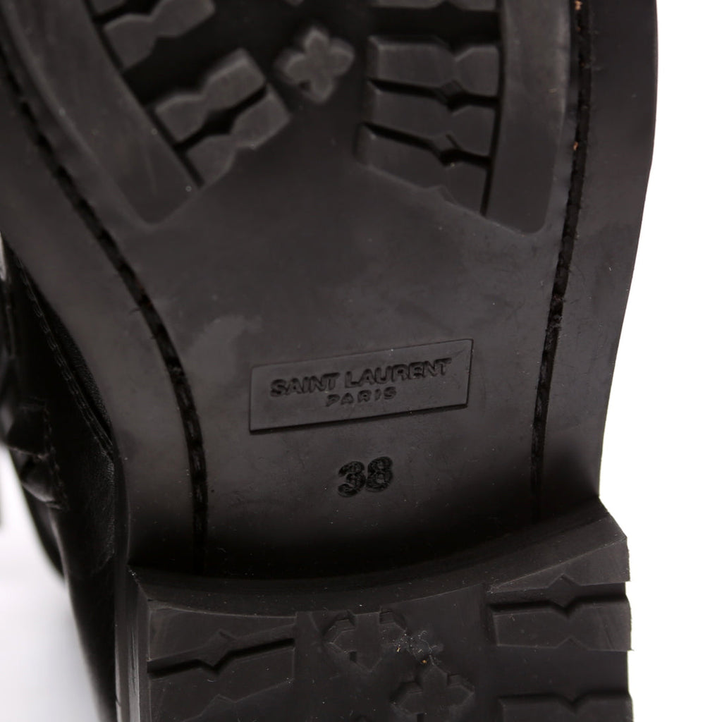 Saint Laurent Army 20 Strap Leather Boots Size 38