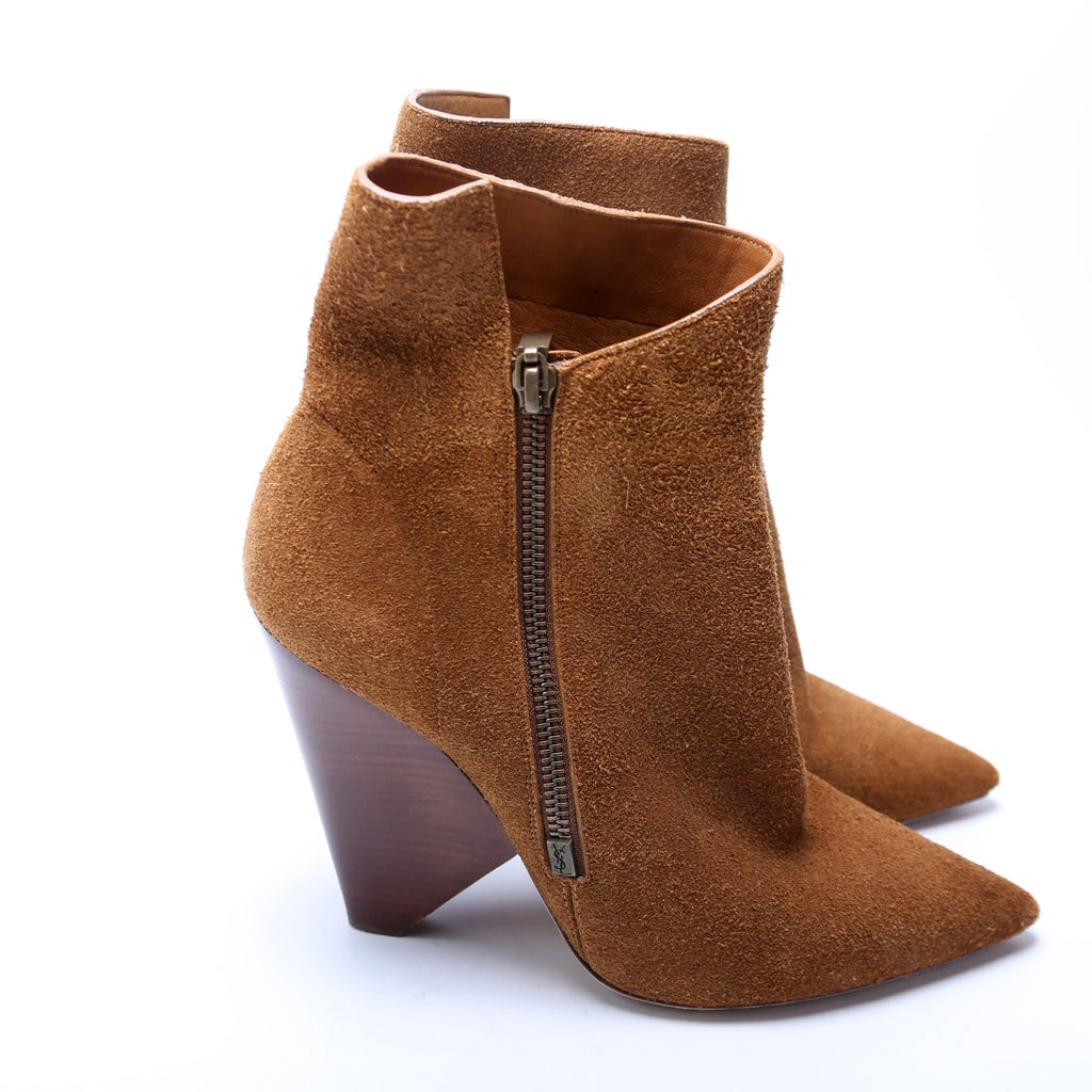 Saint Laurent Niki Suede Ankle Boots Size 39.5