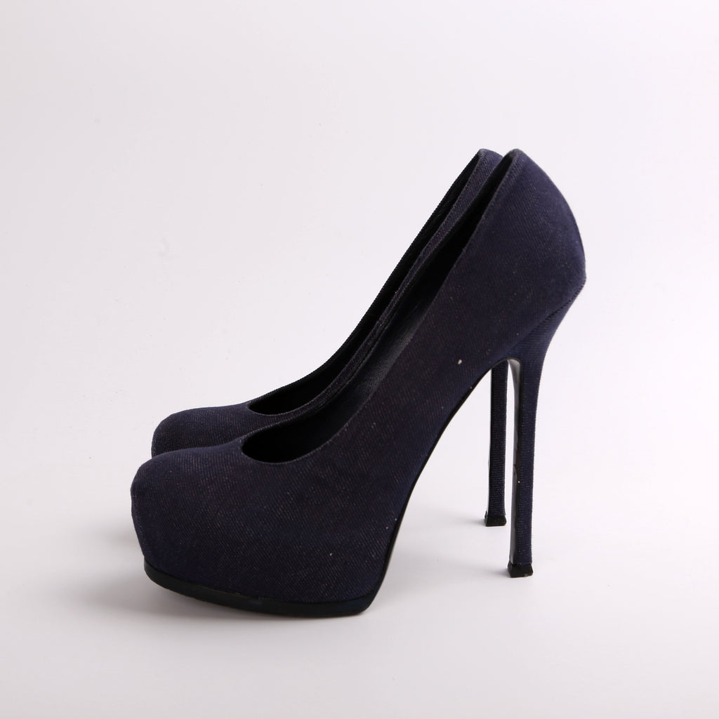 Saint Laurent Tribtoo Denim Pumps Size 41