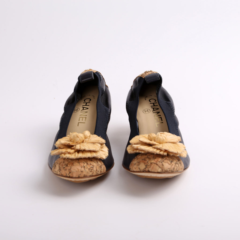 Chanel Spirit Pumps Cork/Lambskin Size 35.5