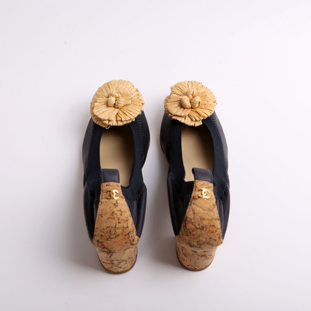 Chanel Spirit Pumps Cork/Lambskin Size 35.5