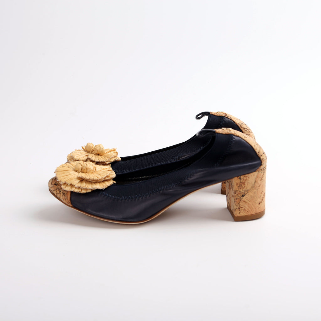 Chanel Spirit Pumps Cork/Lambskin Size 35.5