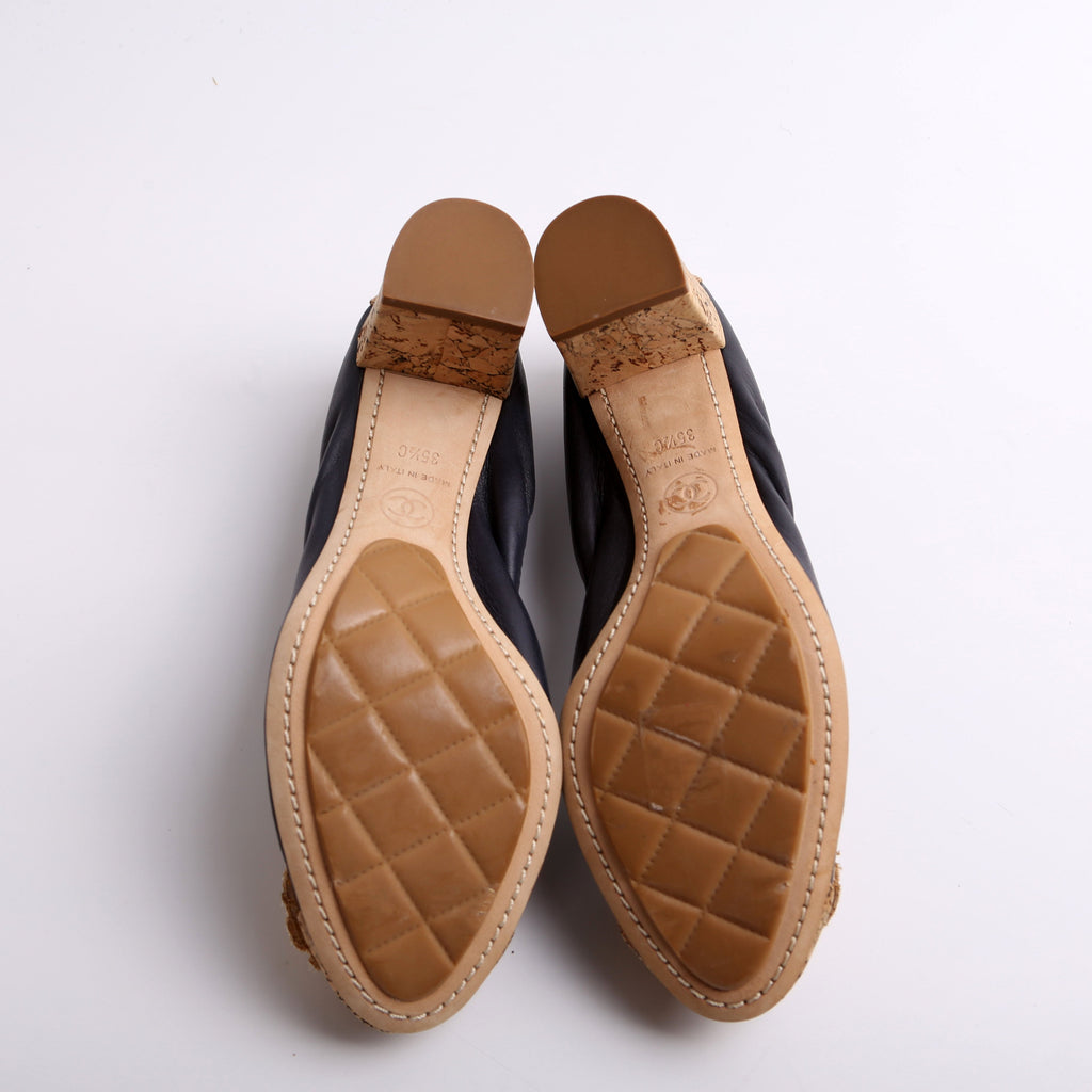 Chanel Spirit Pumps Cork/Lambskin Size 35.5