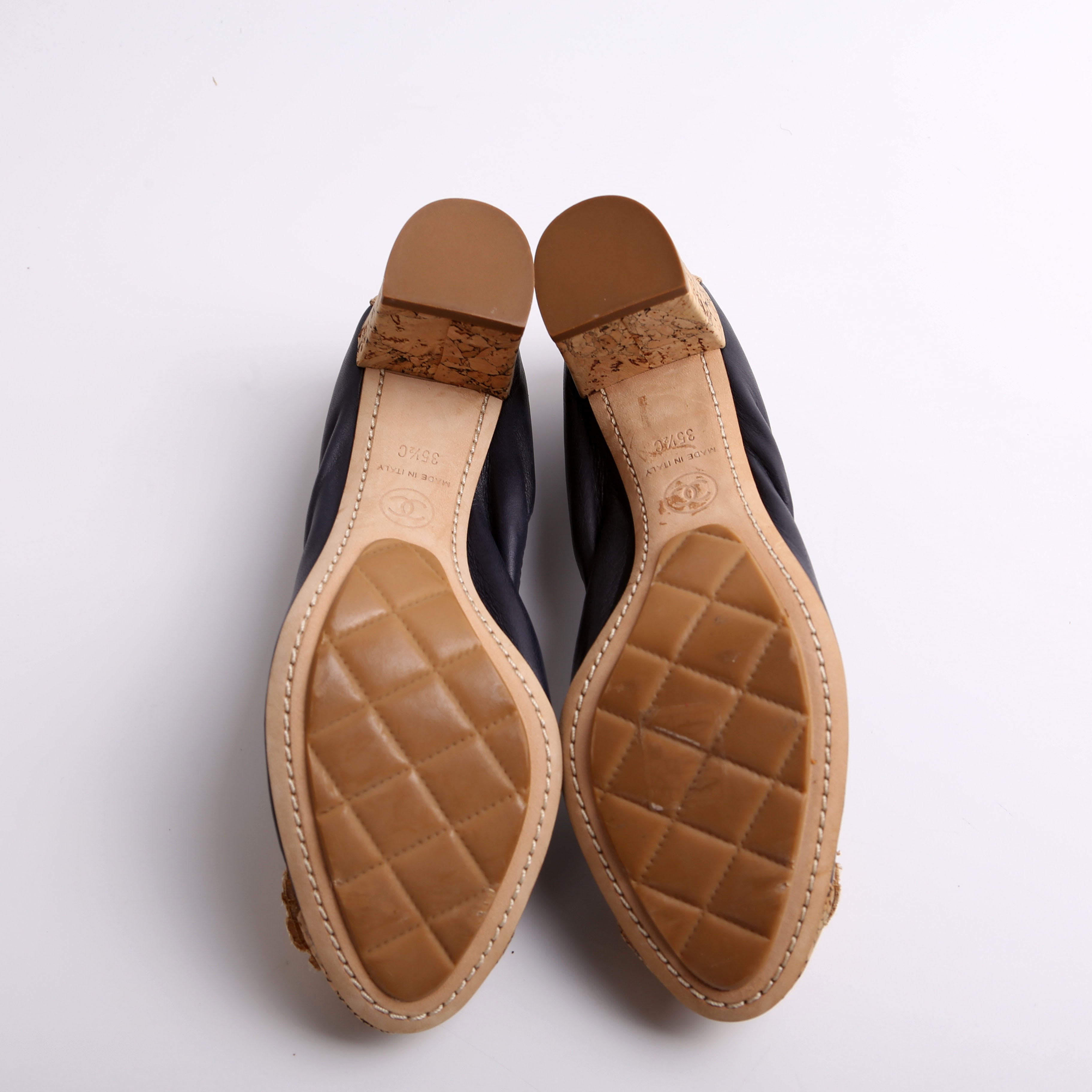 Chanel Spirit Pumps Cork/Lambskin Size 35.5