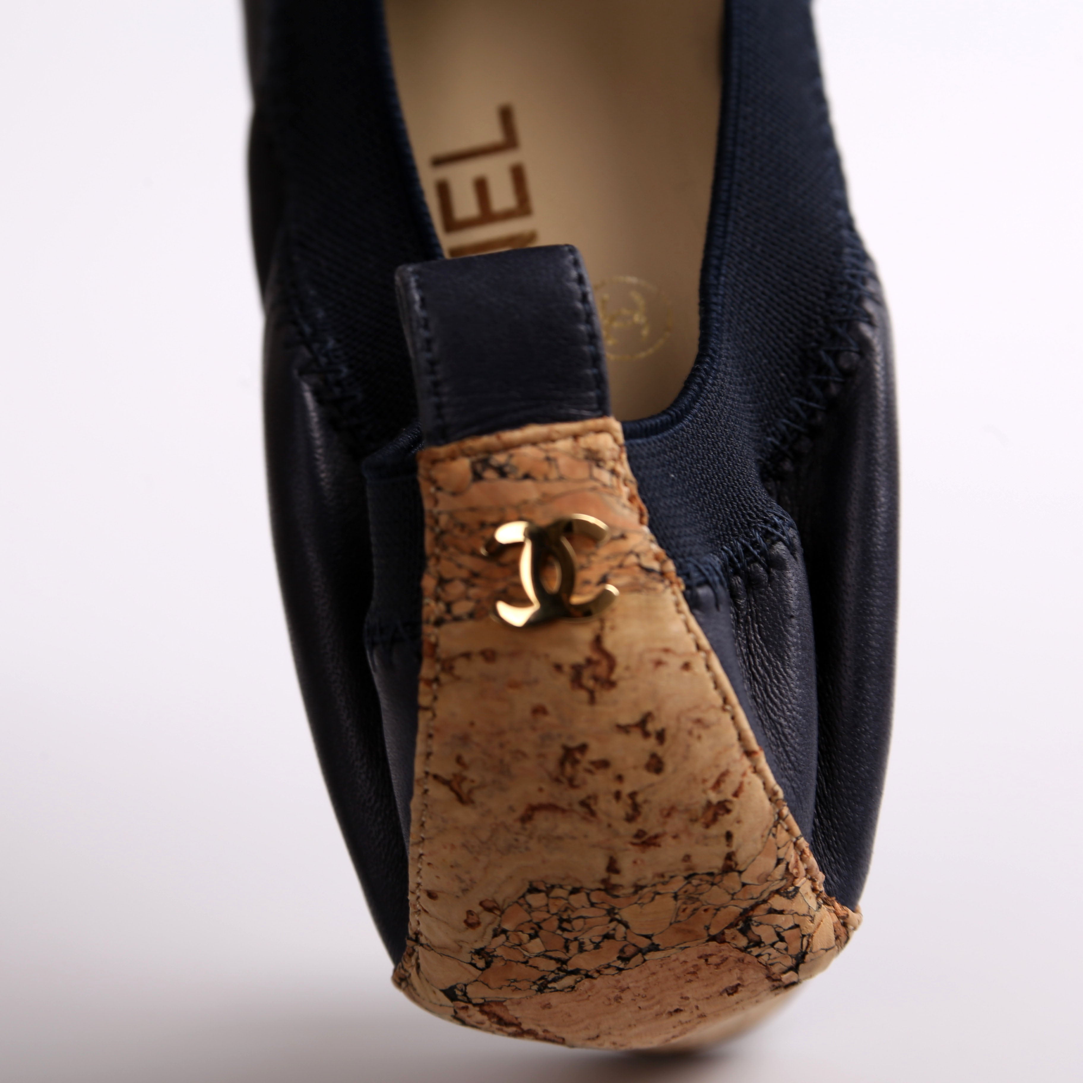 Chanel Spirit Pumps Cork/Lambskin Size 35.5