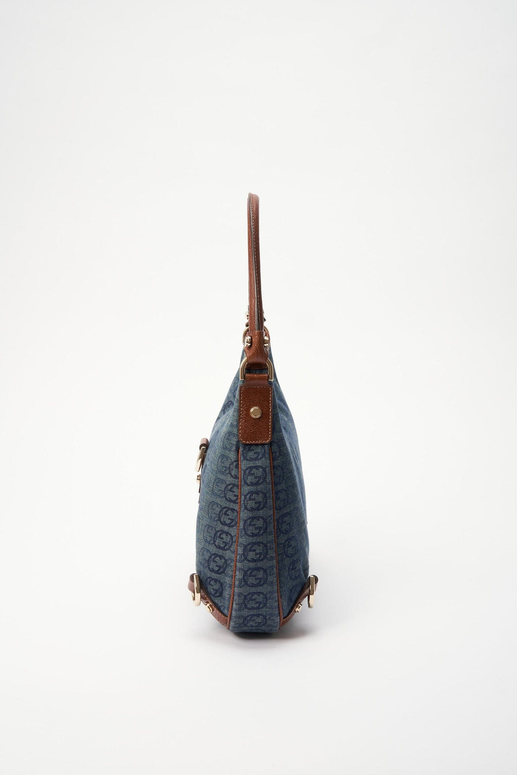 Gucci Blue GG Denim Abbey D-Ring Shoulder Bag