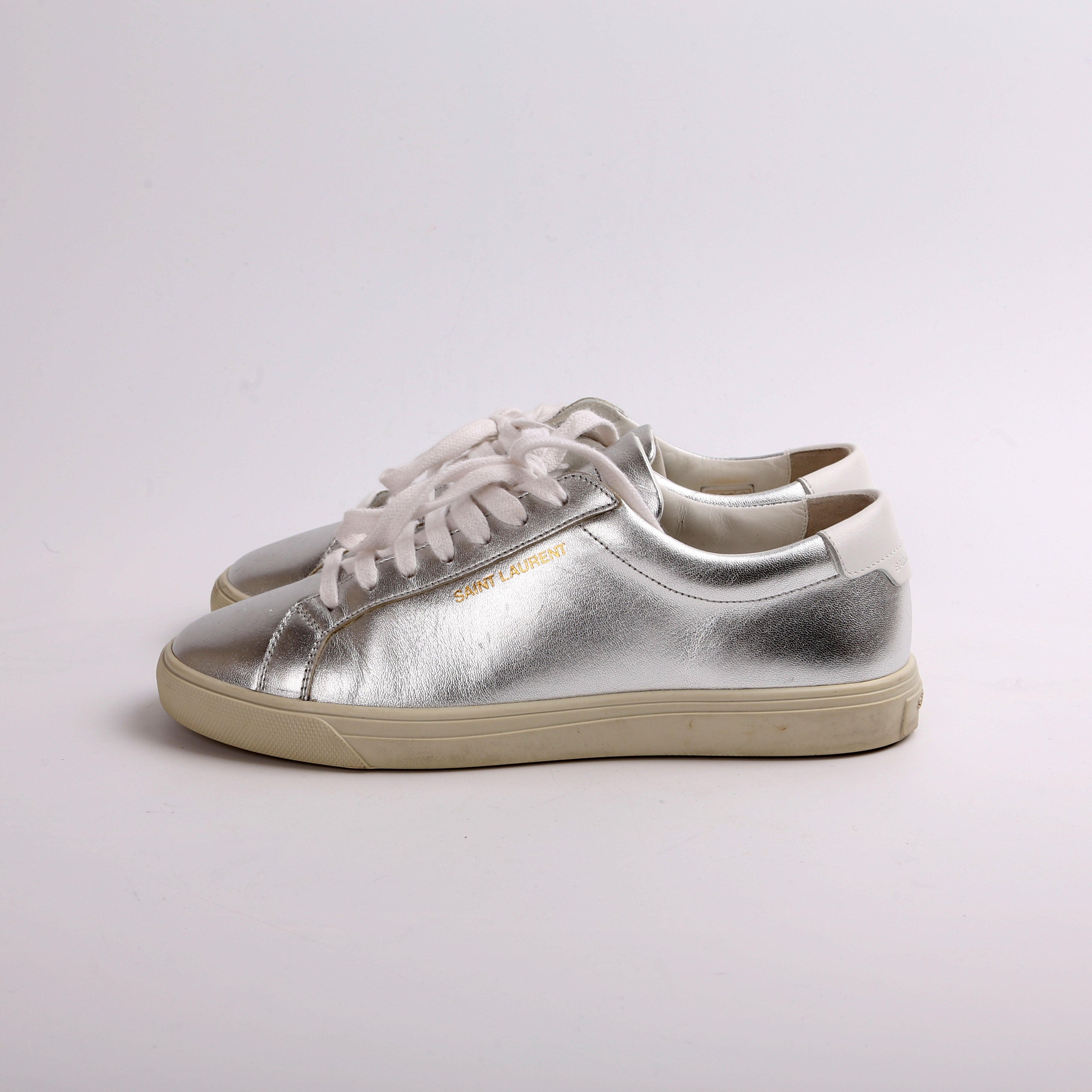 Saint Laurent Andy Leather Sneakers Size 37.5
