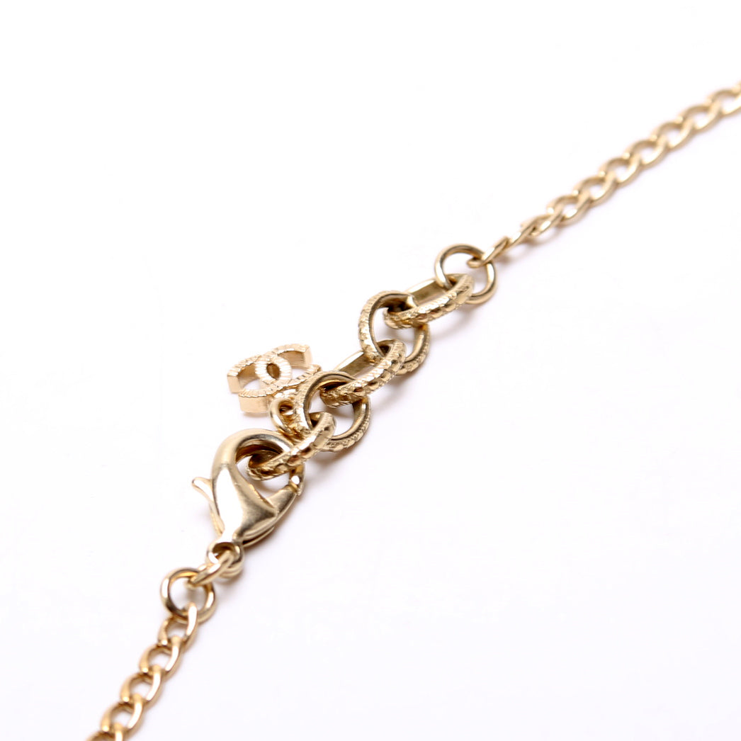 Chanel Crystal Eye Heart CC Necklace
