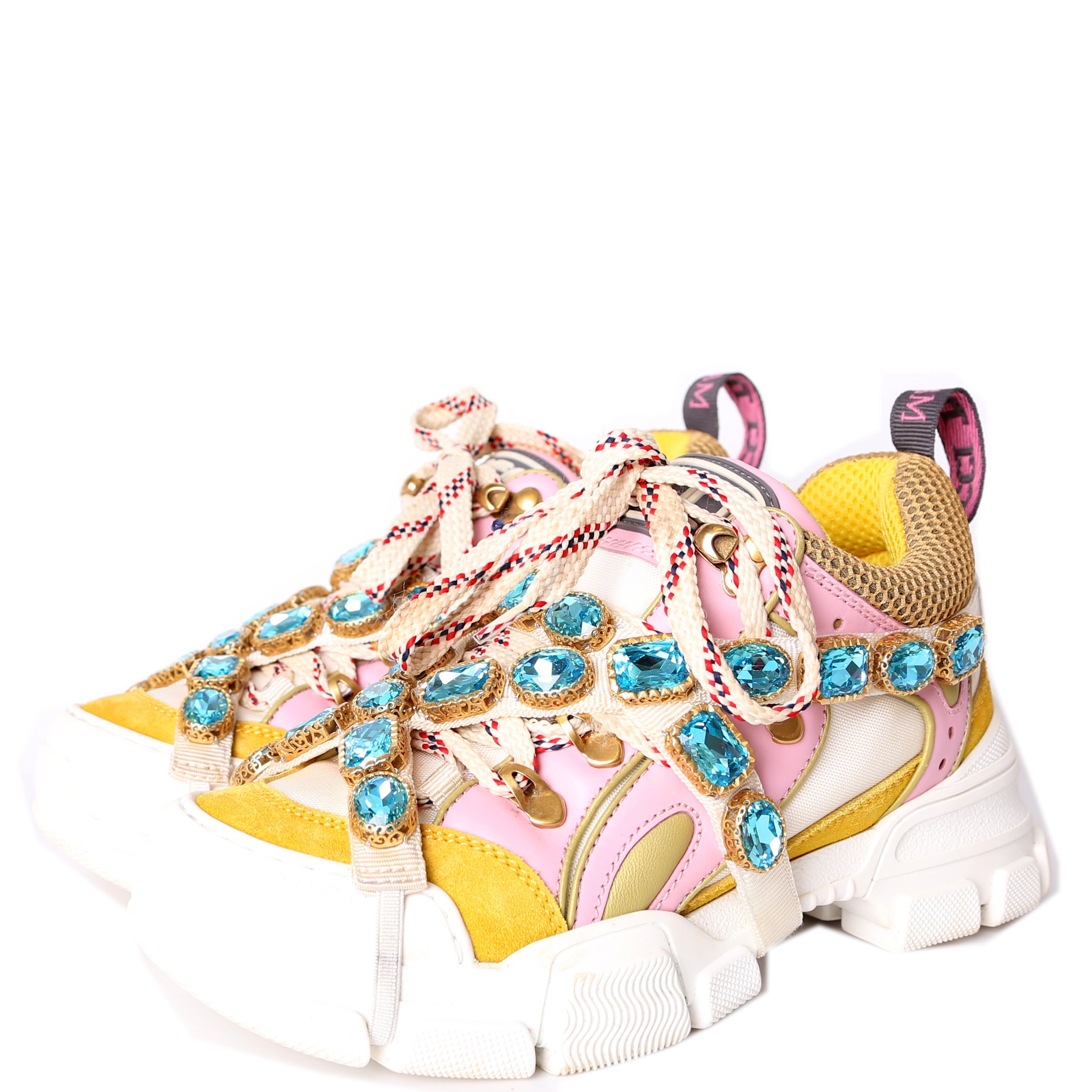 Gucci Flashtrek Jeweled Sneakers Size 36