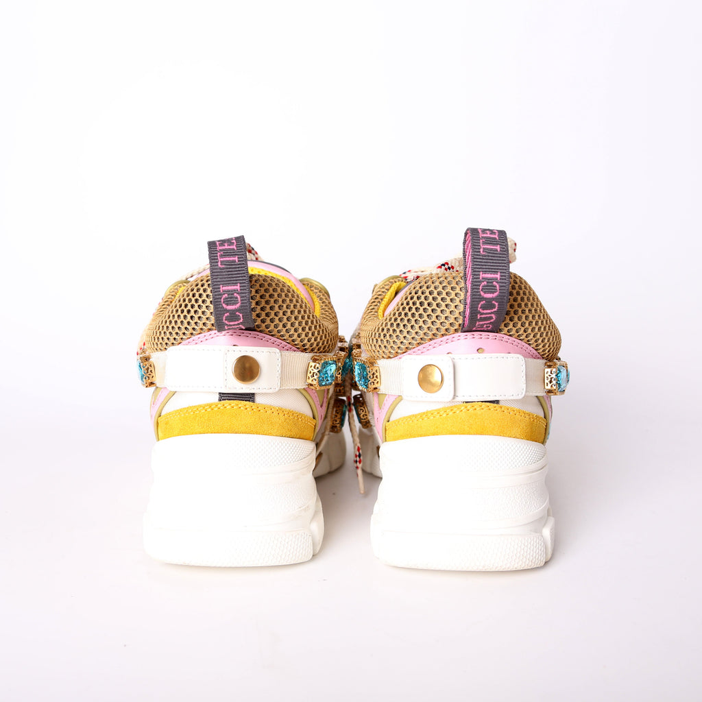 Gucci Flashtrek Jeweled Sneakers Size 36