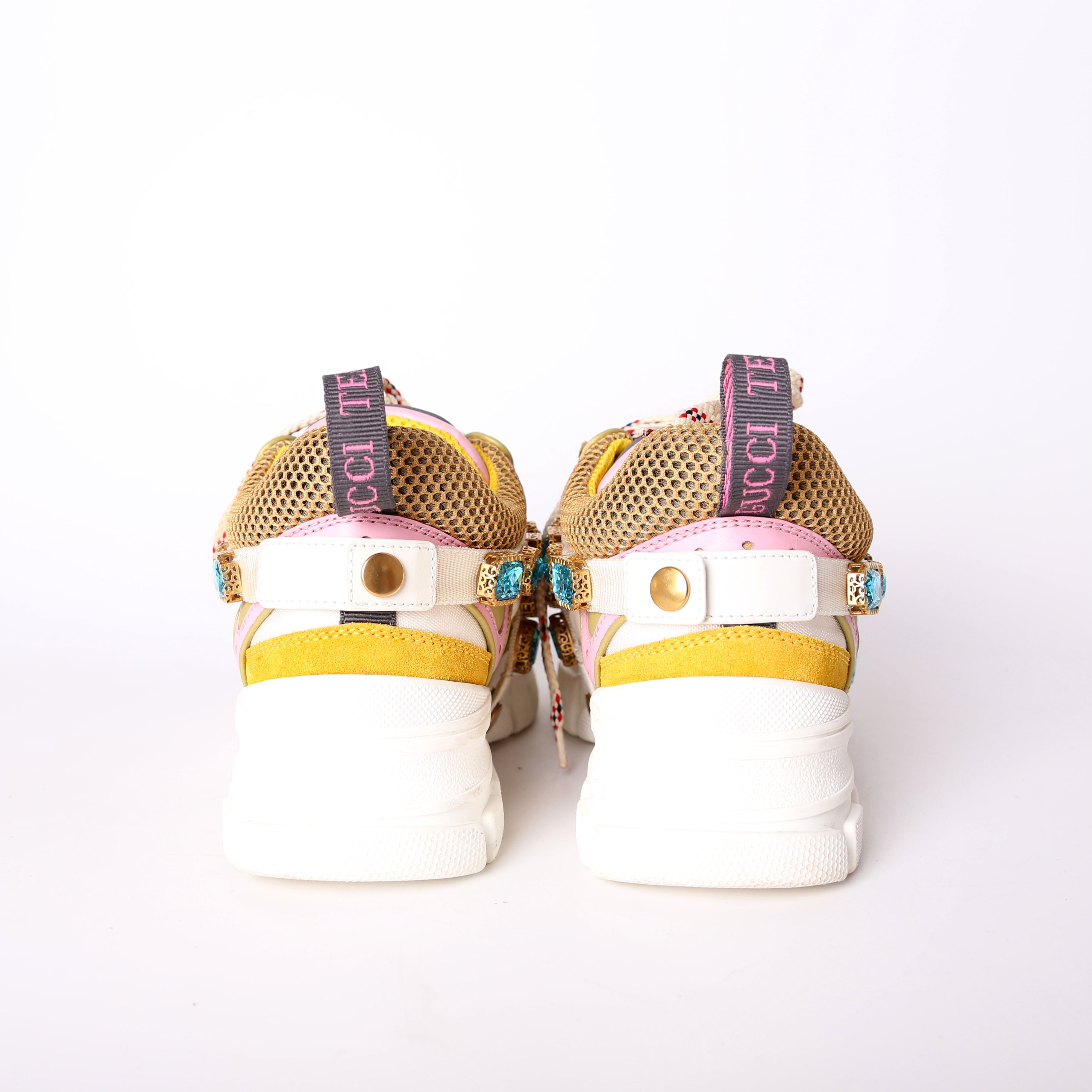 Gucci Flashtrek Jeweled Sneakers Size 36