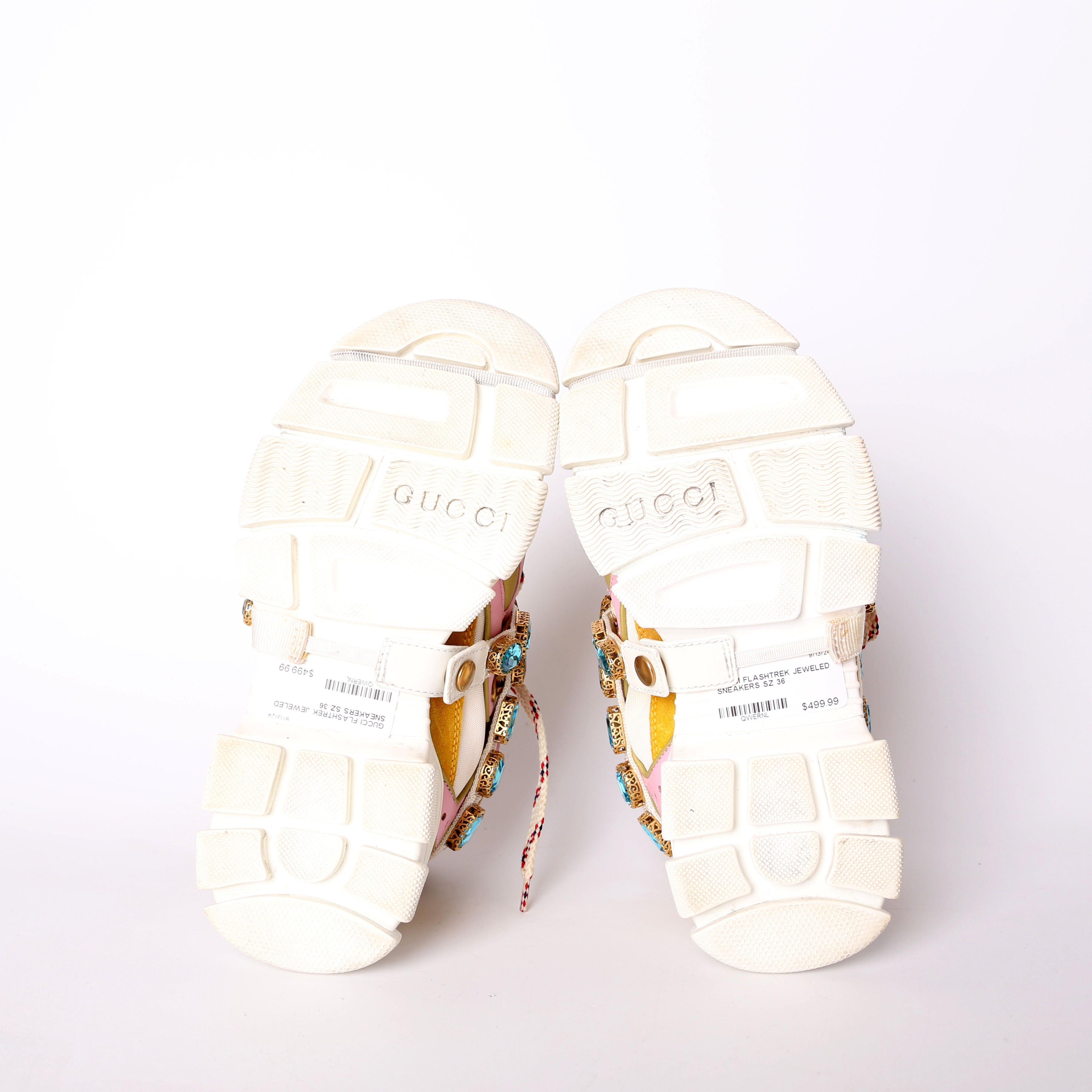 Gucci Flashtrek Jeweled Sneakers Size 36