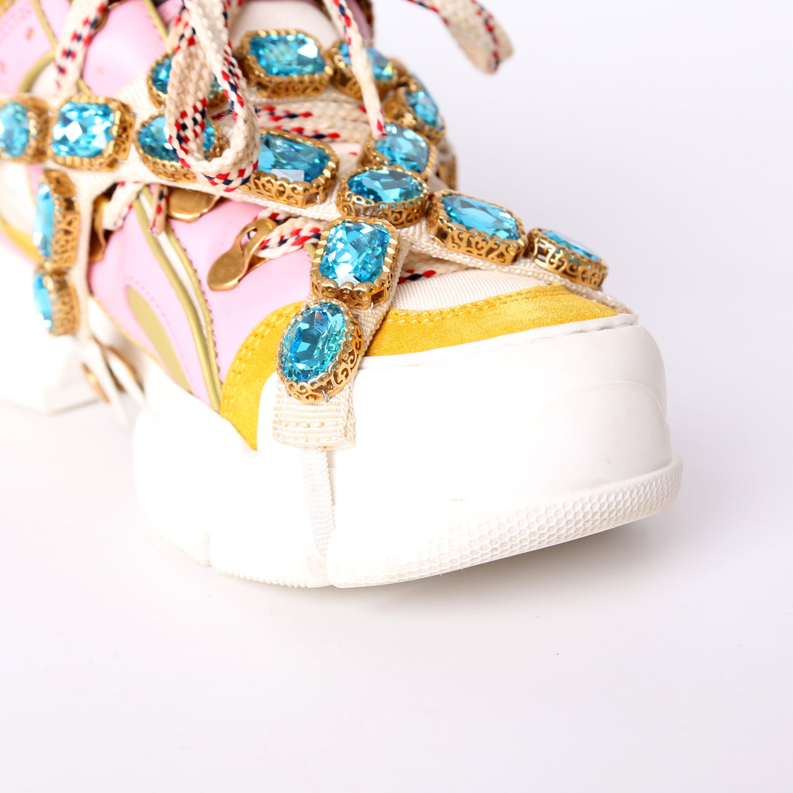 Gucci Flashtrek Jeweled Sneakers Size 36