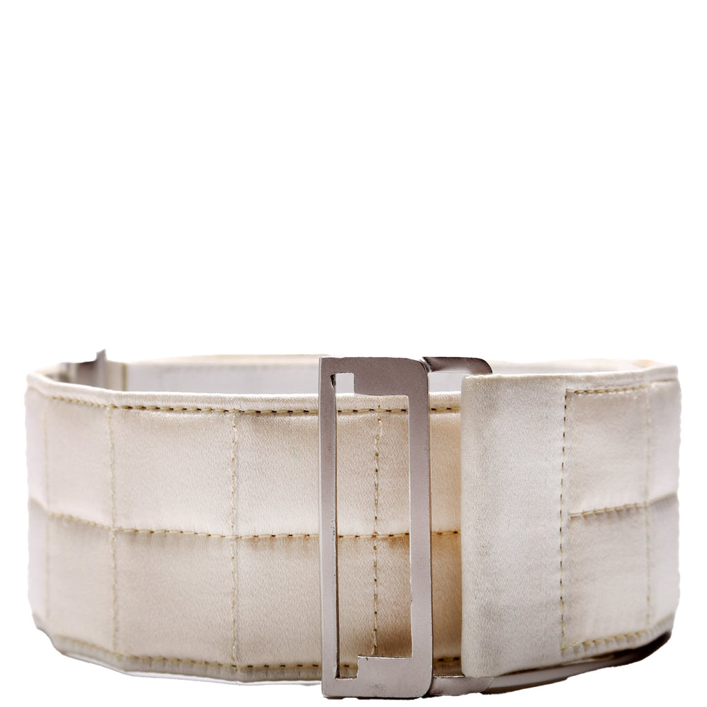 Chanel Satin Quilted Logo Belt Size 70 Vintage
