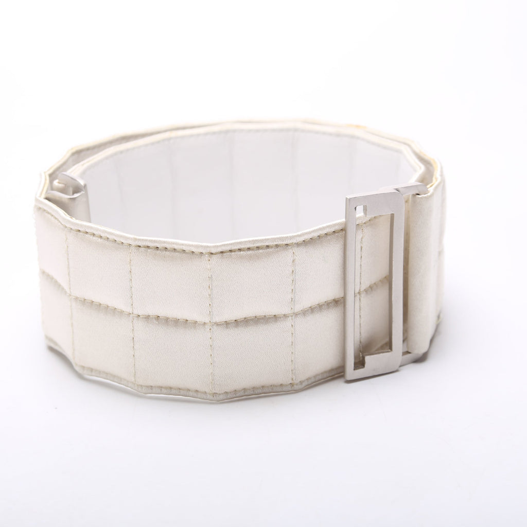 Chanel Satin Quilted Logo Belt Size 70 Vintage