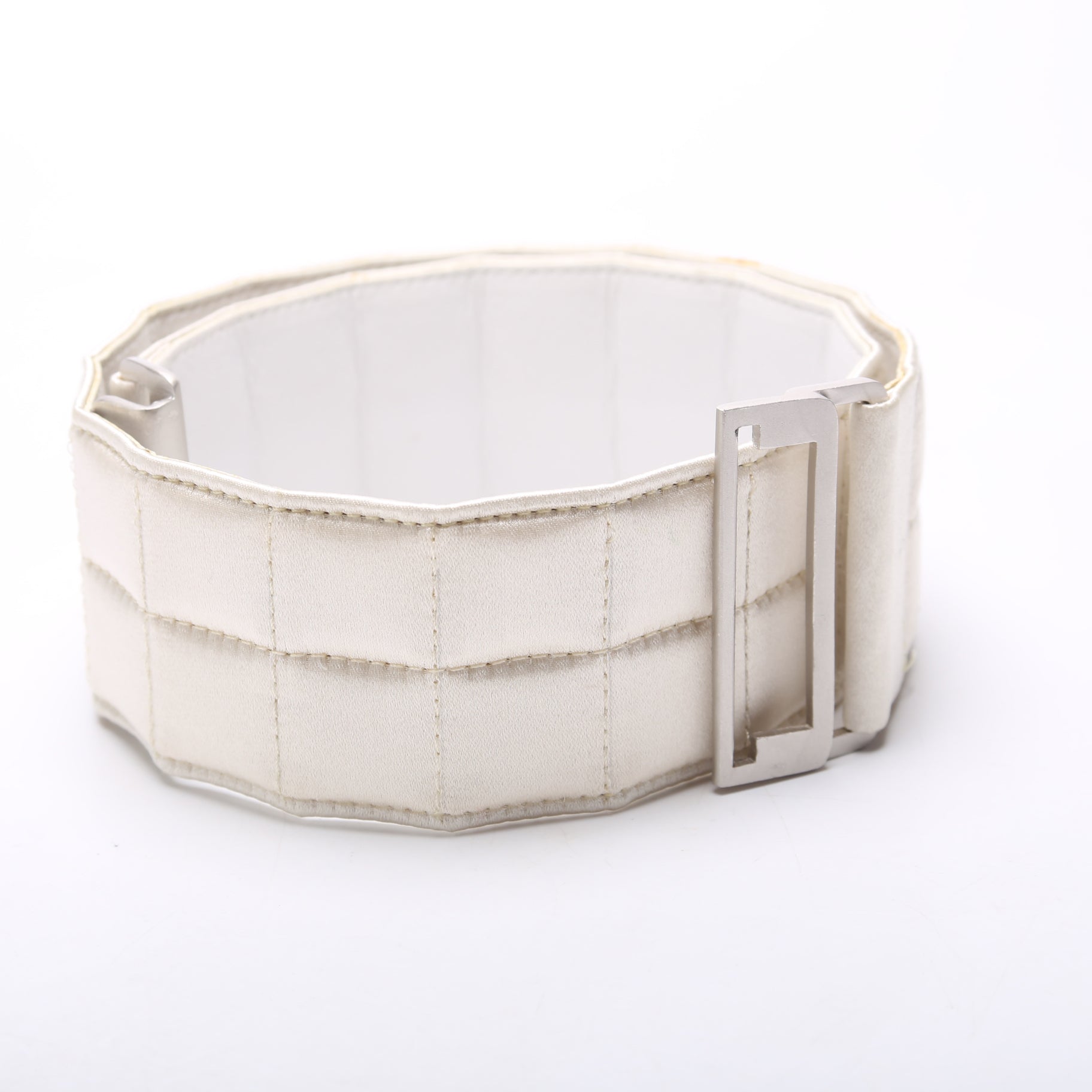 Chanel Satin Quilted Logo Belt Size 70 Vintage